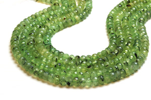 Prehnite Rondelle Beads 5x8mm Loose Faceted Round Gemstone Wholesale DIY Supply
