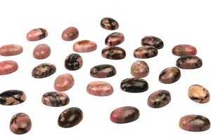 Natural Rhodonite Gemstone Smooth Oval Loose AA Cabochon Jewelry Making Supply