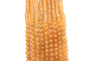 10mm Large Aventurine Beads Smooth Round Loose Orange Gemstone DIY Jewelry Craft