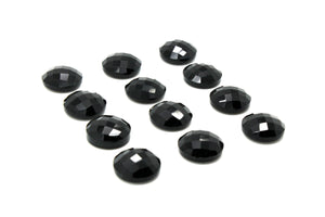 Unique Black Onyx Faceted Cabochon Natural AA Round Loose Calibrated Gemstone