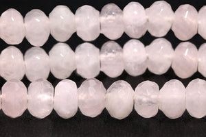 Rose Quartz Beads Gemstone Natural Faceted Rondelle Spacer Crystal DIY Jewelry