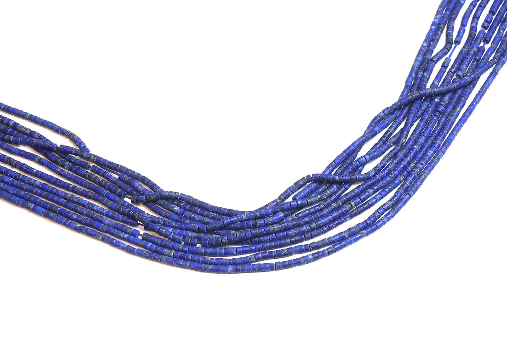 Lapis Lazuli Wheel Beads Tiny Loose Gemstones September Birthstone DIY Jewelry
