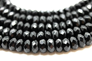 Black AA Onyx Rondelle Beads Loose Faceted Spacer Gemstone Jewelry Making Supply