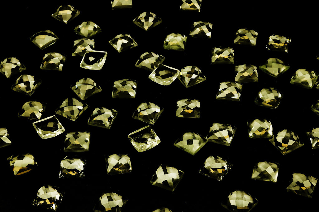 Square 6x6mm Lemon Quartz Gemstone Natural Loose Gem Cabachon Jewelry Material