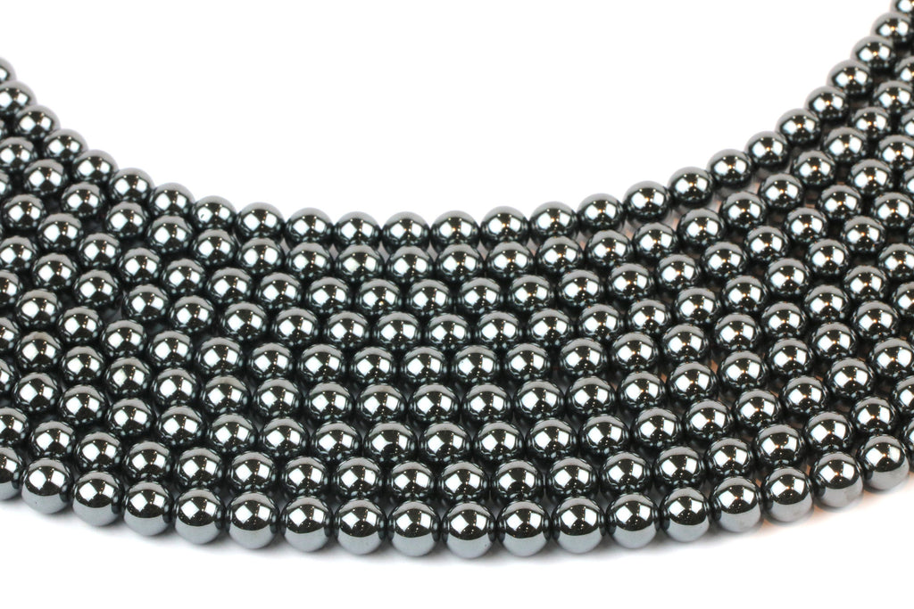 Wholesale 8mm Smooth Round Natural Hematite Gemstone Jewelry Making Loose Beads