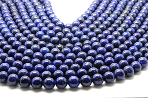 Round Natural AA Lapis Lazuli Loose Smooth Spacer Gemstone Beads Jewelry Making