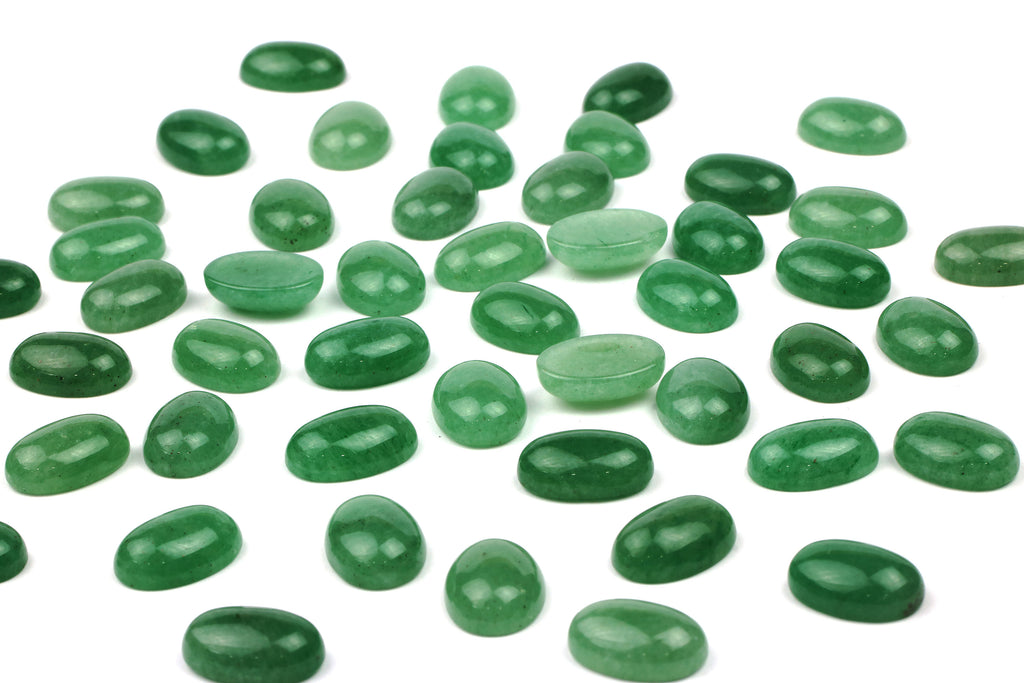 Green Smooth Aventurine Cabochon Natural Loose Oval Gemstone Jewelry Supplies