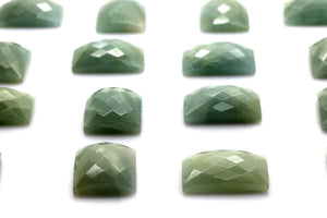 Milky AA Aquamarine Gemstone Rectangle Faceted Cabochon Jewelry Supply Wholesale