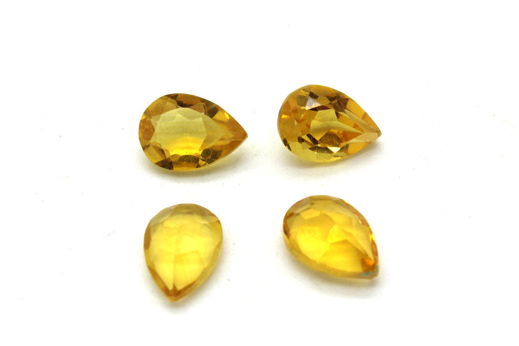 Citrine Tear Drop Pear Yellow Natural Earth Minded Stone Faceted Loose Gemstone