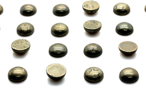 Round 8mm Pyrite Smooth Cabochon Loose Natural Gemstone Jewelry Making