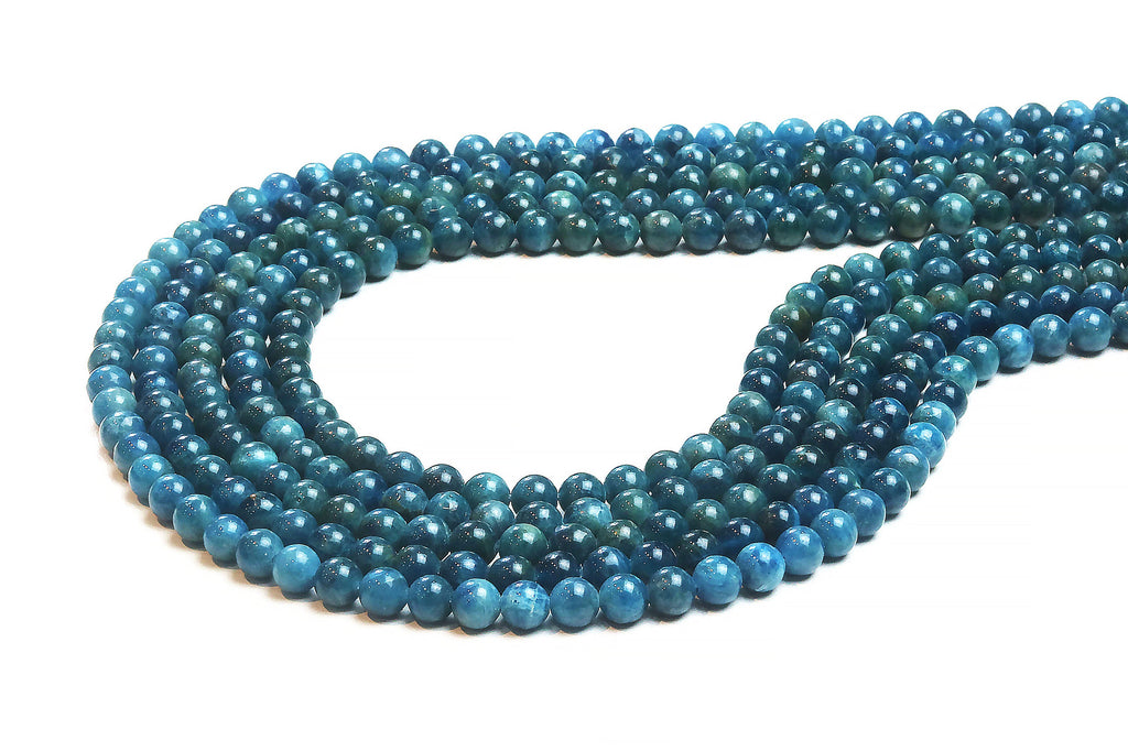 6mm Apatite Beads Round Smooth Loose Gemstone DIY Jewelry Craft Supply Wholesale