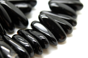 Natural Black Onyx Chips Beads Loose AA Gemstone Jewelry Supply Wholesale