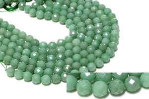 Wholesale Green Aventurine Faceted Gemstone Natural DIY Beads Round Loose Spacer