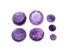 Small Round 10mm Amethyst February Birth Stone Purple Faceted Wholesale Gemstone