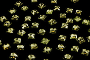 Square Lemon Quartz Gemstone Natural Faceted Cabachon Loose Gem Jewelry Making