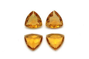 Trillion Citrine Natural Gemstone Faceted Cut Loose Stone Golden Yellow AA Gem