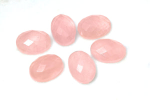 Pink Chalcedony Oval Cabochon Natural Loose AA Faceted Gemstone Jewelry Making