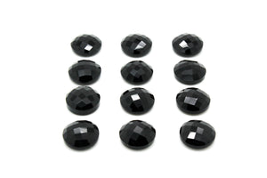 Calibrated Black Onyx Natural AA Round Faceted Cabochon Gemstone Jewelry Making