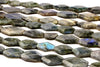 Natural Labradorite Slabs Faceted Gemstone Large Beads Jewelry Making 16" Strand