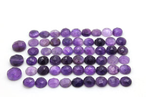 Natural Amethyst Round Gemstone AA Grade Purple Faceted Cabochon Loose Stone Gem