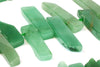 Natural Aventurine Gemstone Long Slices Side Drilled Bead Rectangle Chip Stone