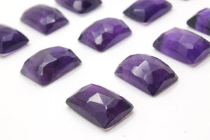 Natural Rectangle Amethyst Gemstone 13x18mm Loose Cabochons February Birth Stone