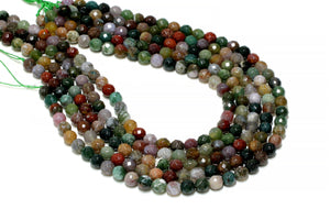 Fancy Jasper Beads Multi-colored 4mm Round Faceted Loose Gemstone Jewelry Supply