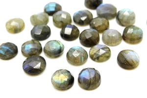6mm Natural Labradorite Round Faceted Cabochon Gemstone Wholesale Jewelry Making