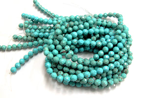 Natural Round Magnesite Turquoise 6mm Faceted Loose Beads Gemstone DIY Jewelry