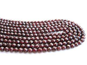 10mm Natural Round Garnet Faceted Loose Spacer Bulk Gemstone Beads DIY Jewelry