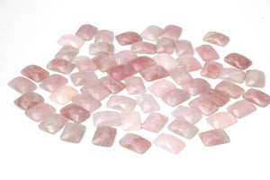 Natural Rose Quartz Cabochon Gemstone Loose Rectangle Gem Wholesale DIY Jewelry