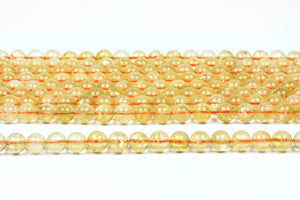 Citrine Gemstone Beads Loose Spacer Round Smooth DIY Jewelry Supply Wholesale