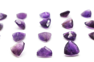 10mm Trillion Amethyst Natural Gemstone Purple Cut Loose Faceted Triangle Stone