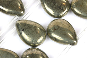 Natural Pyrite Teardrop Gemstone Beads Loose Jewelry Making Wholesale Drops DIY
