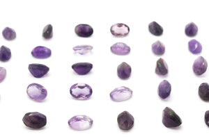 Oval Amethyst Gemstone Natural Loose Cut Purple Faceted Stone Wholesale Jewelry
