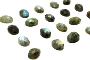 Natural Oval Labradorite Faceted Cabochon Gemstone Wholesale Loose Jewelry Stone