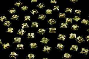 Lemon Quartz Gemstone 4mm Square Faceted Cabachon Loose Jewelry Making Wholesale