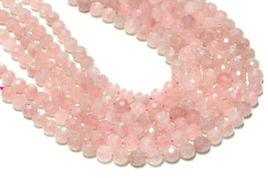Rose Quartz Round Ball Loose Beads Natural Faceted Bulk Gemstone Jewelry Making