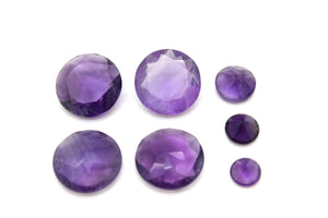 Loose Amethyst Natural Stone Purple Birthstone Cut Shape Round Wholesale Gem