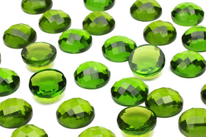 Peridot Gemstone Lab Created Round 6mm Loose Faceted Cabochon DIY Jewelry Supply