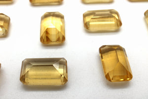 Citrine Faceted Heated Natural Gemstone Loose Emerald Cut Yellow Rectangle Gem