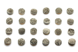 Silver Crystal Agate Druzy Quartz Geode Natural Gemstone Grey Round DIY Supplies