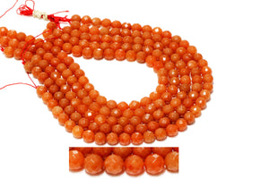 Natural Orange Aventurine Beads Round Faceted Untreated Gemstone Bulk Sale Loose