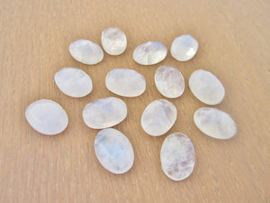 Oval Rainbow Moonstone Cabochon AA Quality Natural Faceted Gemstone DIY Jewelry