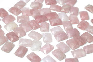 Rose Quartz Cabochon Natural Gemstone Loose Rectangle AA Crystal Jewelry Making
