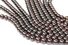 Natural Garnet Gemstone Beads Smooth Round Semiprecious Loose Spacer DIY AA Gem