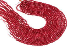 Natural 8mm Red Jade Beads Round Faceted Loose Spacer Gemstone Jewelry Supply