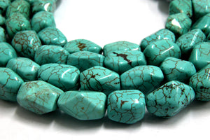 Natural Green Magnesite Turquoise Loose Spacer Gemstone Nugget Beads Wholesale