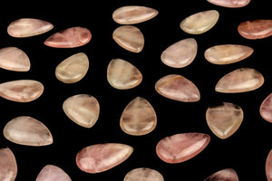 Rose Quartz Gemstone Beads Teardrop Smooth Flat Drops Side Drilled DIY Jewelry
