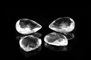 Natural Teardrop Clear Crystal Quartz Pear Cut Gemstone Jewelry Making Wholesale